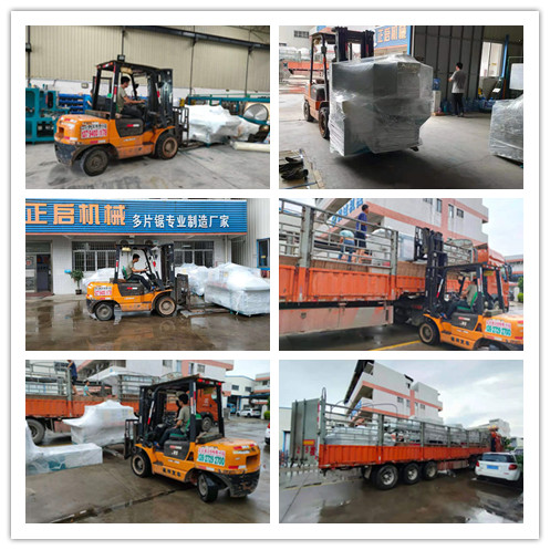 2021年7月19日發往云南西雙版納-ZQ200圓木片鋸、ZQ150邊皮鋸、ZQ600清邊鋸、ZQ300型全自動原木截斷機、重型堆料上料輸送架多